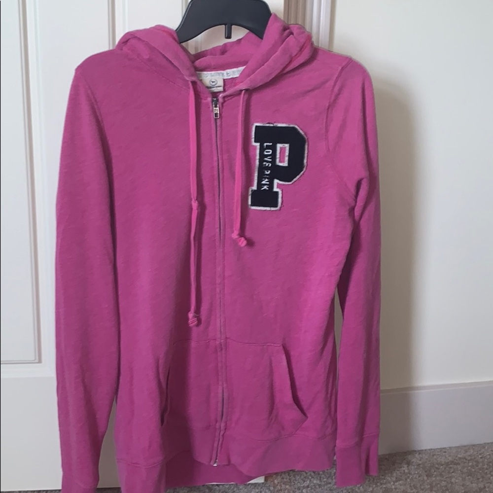 PINK ZIP UP HOODIE